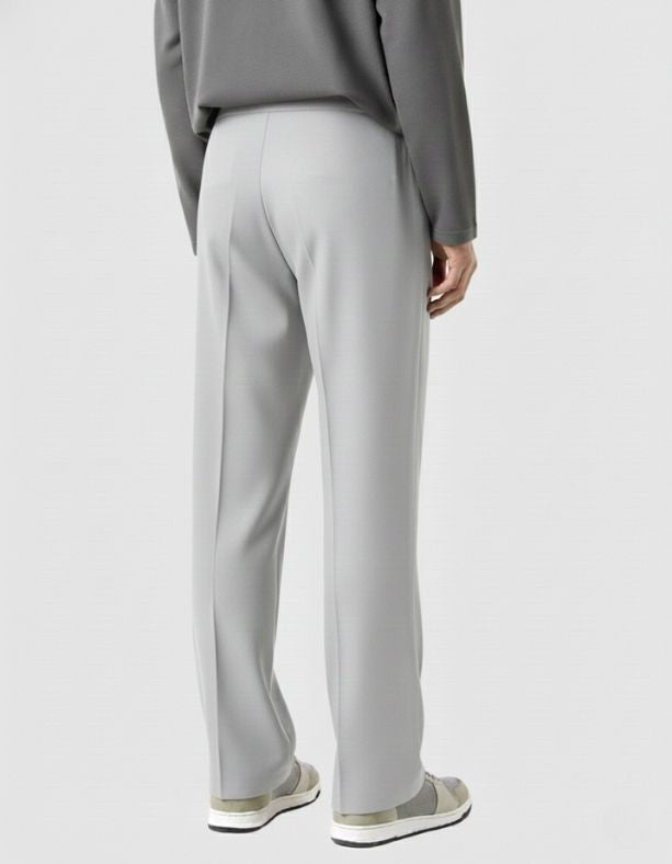 Men’s Pintuck Wide-Leg Grey Joggers