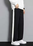 Urban Relaxed-Fit Side Panel Black Joggers