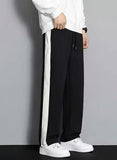 Urban Relaxed-Fit Side Panel Black Joggers