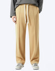 Men’s Pintuck Wide-Leg Camel Joggers