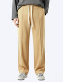Men’s Pintuck Wide-Leg Camel Joggers