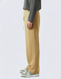 Men’s Pintuck Wide-Leg Camel Joggers