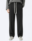 Men’s Pintuck Wide-Leg Black Joggers