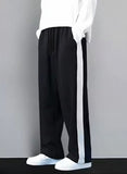 Urban Relaxed-Fit Side Panel Black Joggers