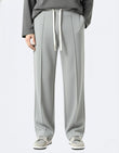 Men’s Pintuck Wide-Leg Grey Joggers