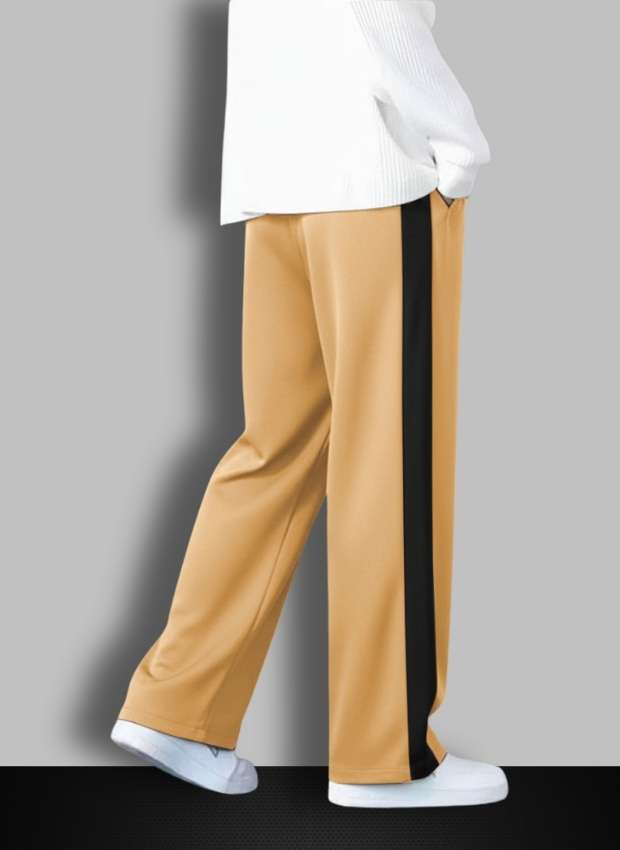 Urban Relaxed-Fit Side Panel Cream Joggers