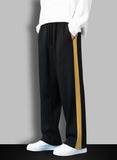 Urban Relaxed-Fit Side Panel Black-Cream  Joggers