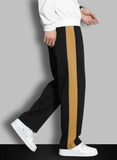 Urban Relaxed-Fit Side Panel Black-Cream  Joggers