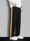 Urban Relaxed-Fit Side Panel Black-Cream  Joggers
