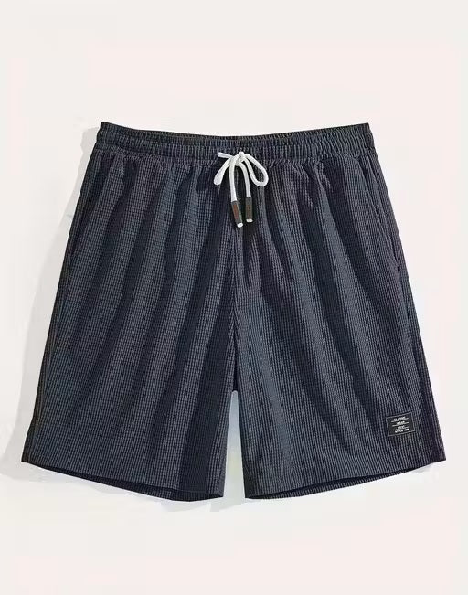 Stylish Men’s Casual Shorts – Lightweight textured Fabric, Grey Color